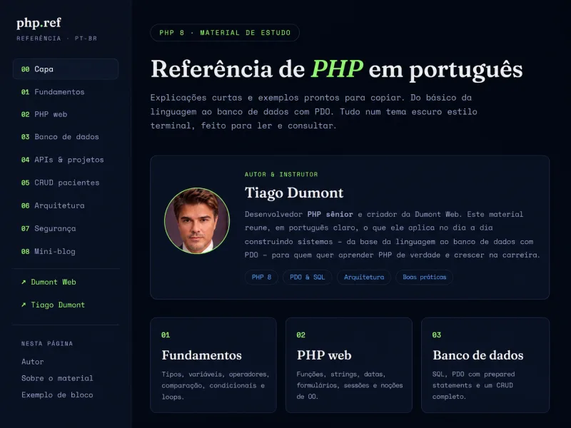 Site Aprenda PHP — projeto Dumont Web