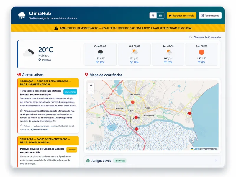 Site ClimaHub — projeto Dumont Web