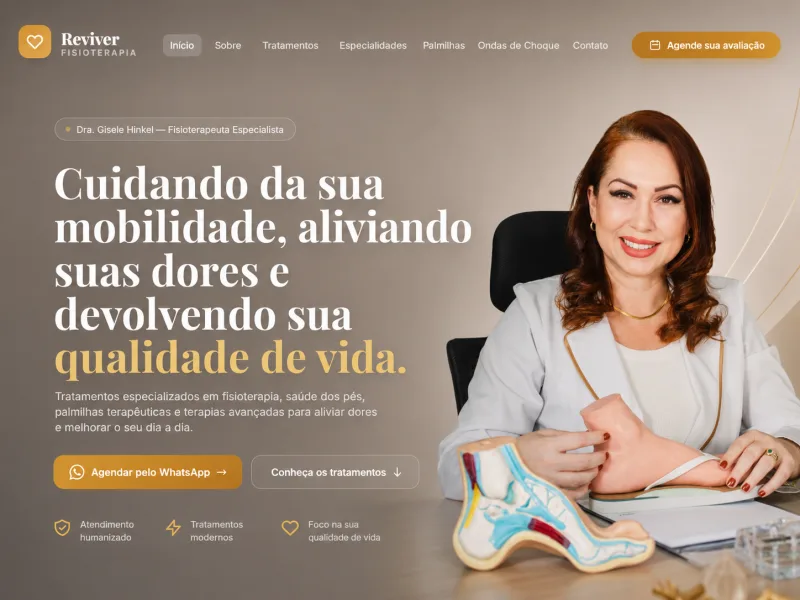Site Reviver Fisioterapia — projeto Dumont Web